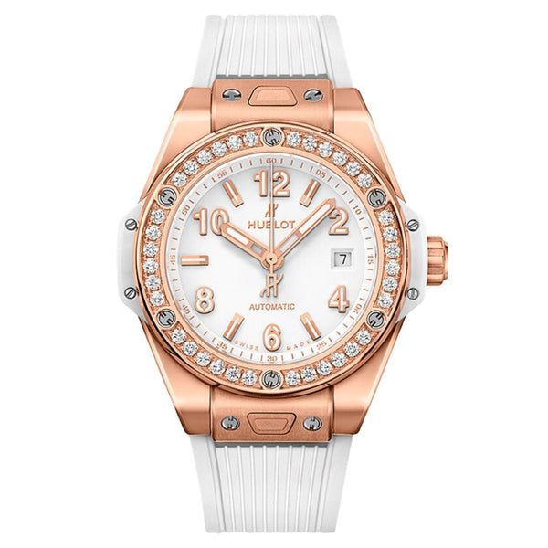 Hublot 485.OE.2080.RW.1204 - Big Bang One Click King Gold Diamonds 33mm White