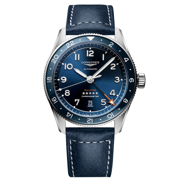 Longines L3.812.4.93.2 Spirit Zulu Time 42 Blue / Strap