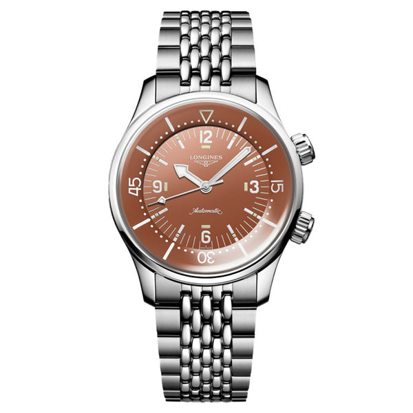 Longines L3.764.4.96.6 Heritage Legend Diver 39 Stainless Steel / Terracotta / Bracelet