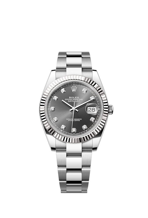 Rolex Datejust 41MM - Rhodium diamanten dial - Oyster bracelet - 126334