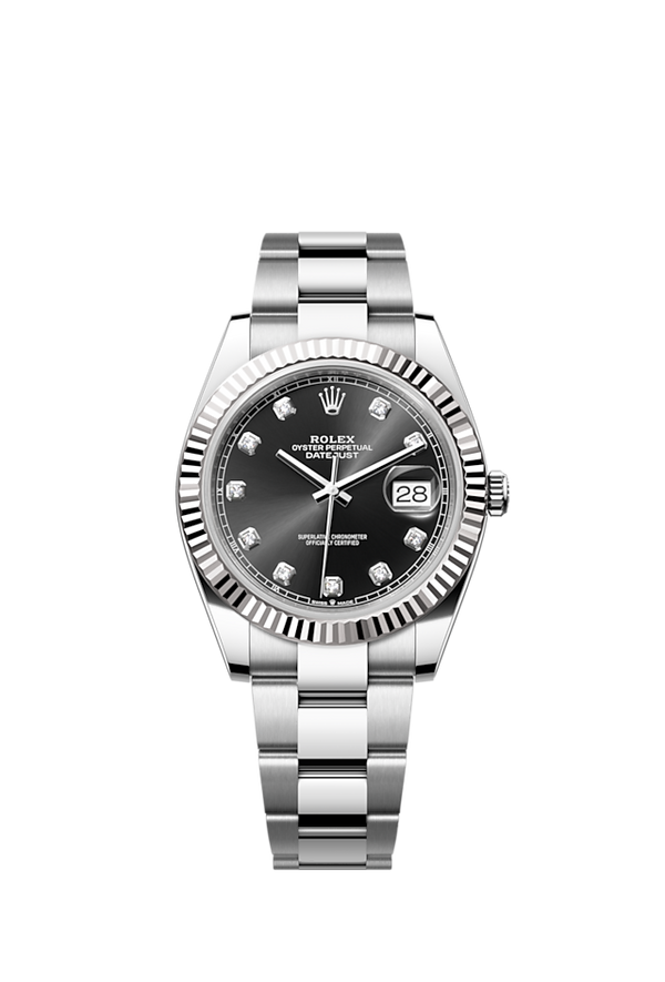 Rolex Datejust 41MM - Zwarte diamanten dial - Oyster bracelet - 126334