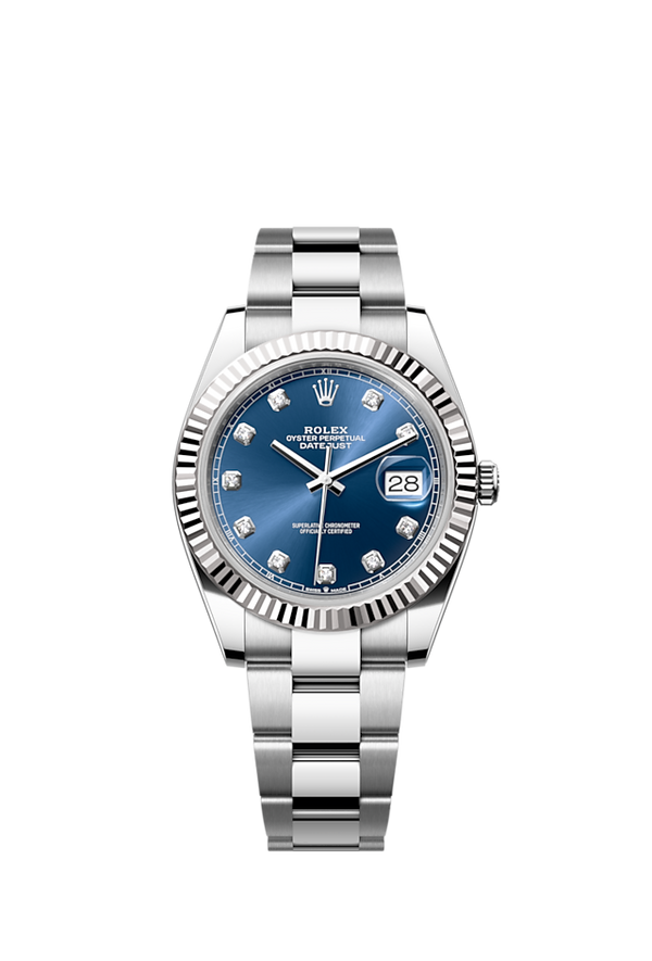 Rolex Datejust 41MM - Blauwe diamanten dial - Oyster bracelet - 126334