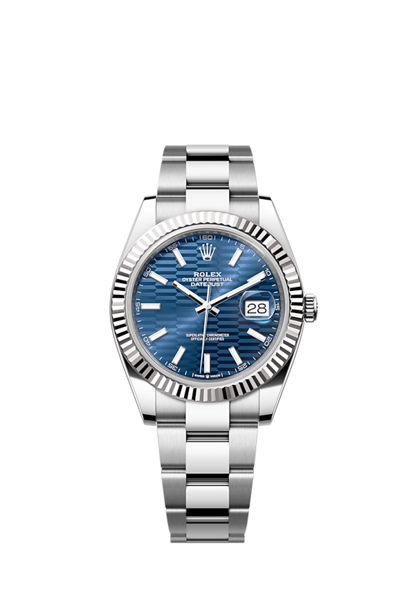 Rolex Datejust 41MM - Blauwe motief dial - Oyster bracelet - 126334